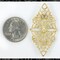 Raw Brass Diamond Shaped Filigree Dapt Wrap Brass Stamping - B-W13